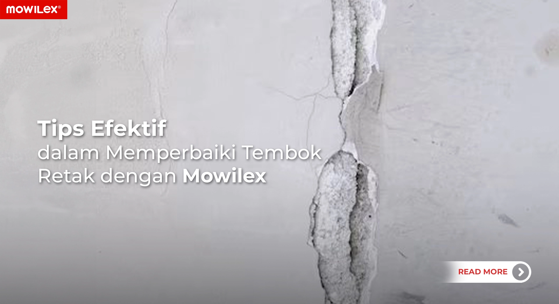 Memperbaiki tembok retak dengan mowilex