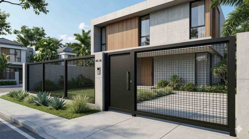 model pagar besi mewah industrial mesh