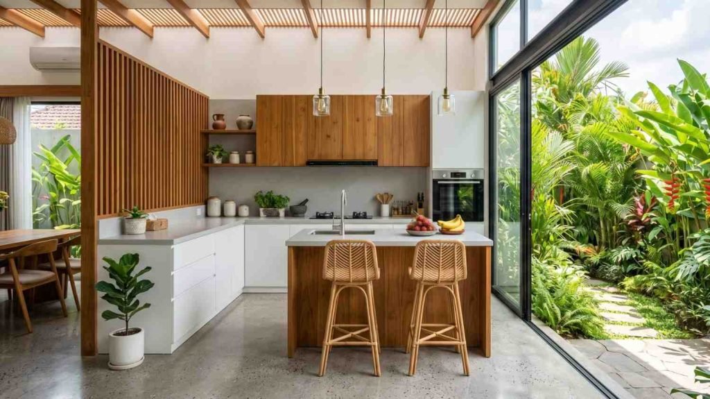 dapur minimalis semi terbuka