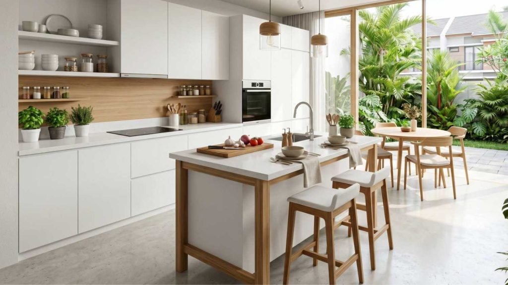 dapur minimalis dengan island kecil