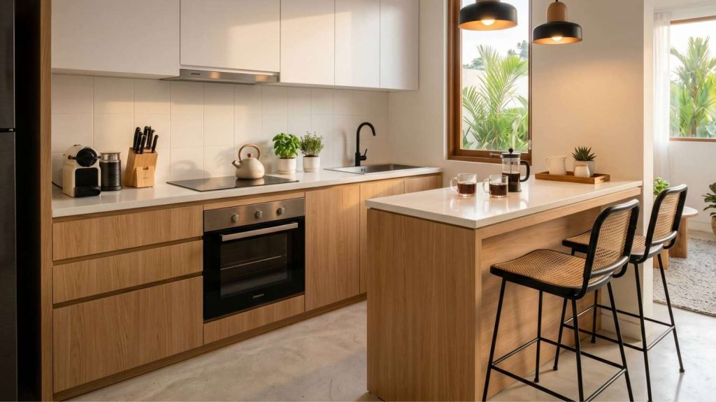 desain dapur dengan mini bar