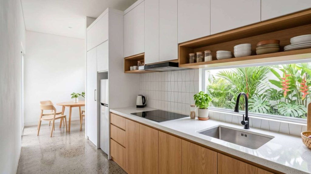 desain dapur minimalis satu garis