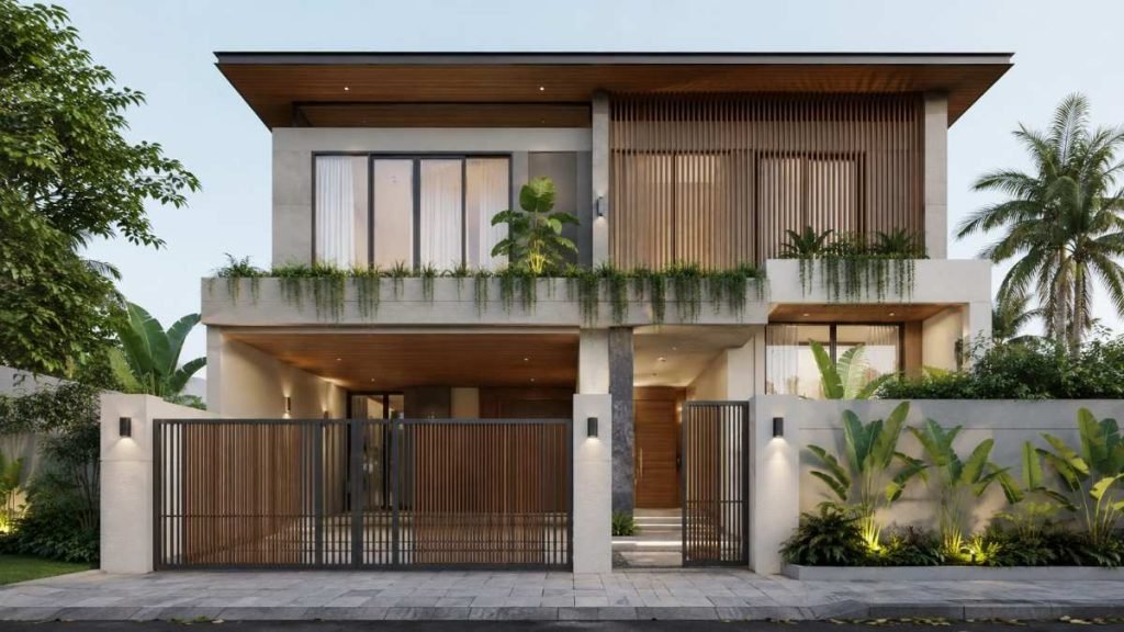 fasad rumah minimalis model kombinasi