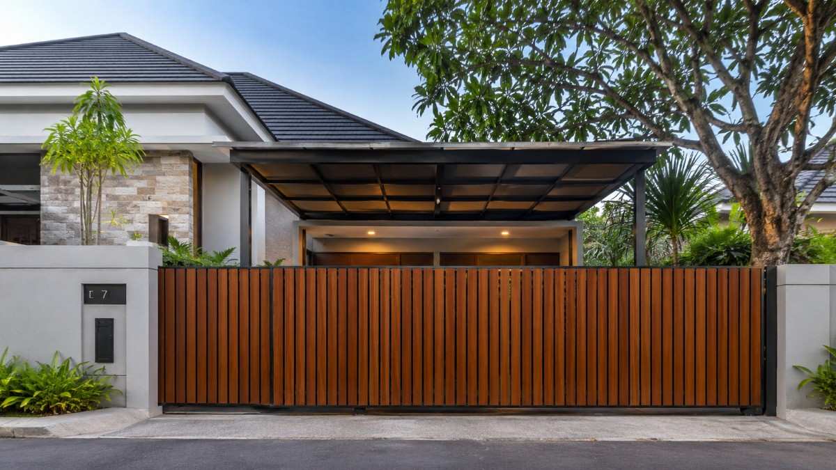 pagar kayu minimalis modern